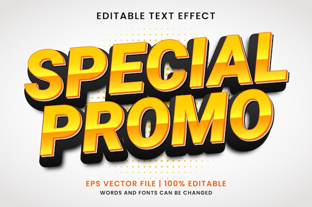 Efecto de texto editable 3d promocional de venta especial