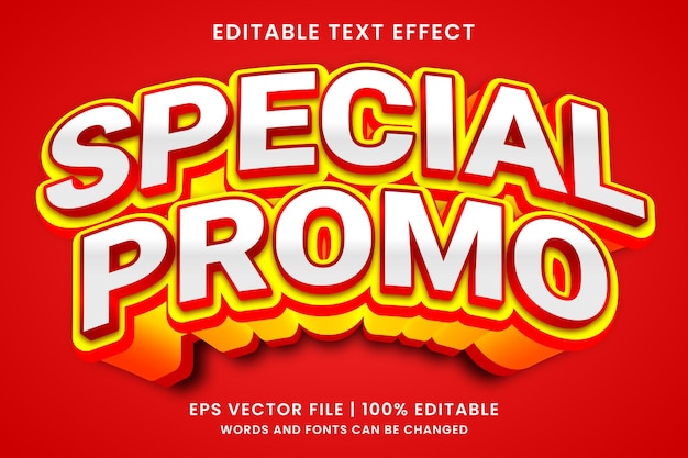Efecto de texto editable 3d promocional de venta especial