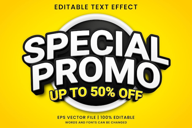 Efecto de texto editable 3d promocional de venta especial