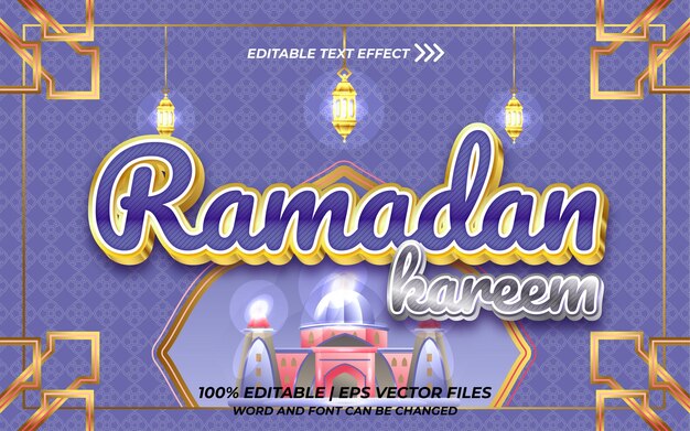 Efecto de texto editable 3D de Ramadán Kareem