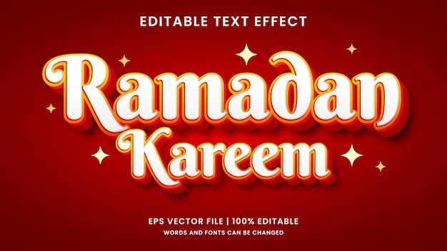 Efecto de texto editable 3D de Ramadán Kareem