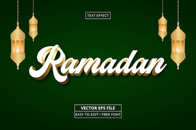 Vector efecto de texto editable 3d de ramadán