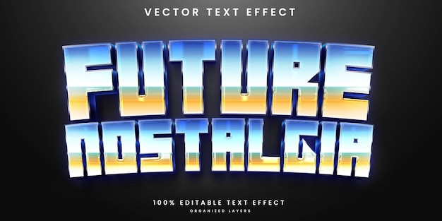 Efecto de texto editable 3d retro futurista