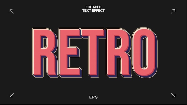 Efecto de texto editable 3D retro