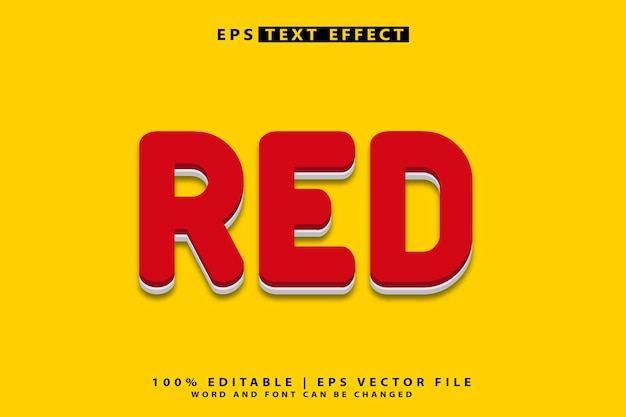 Efecto de texto editable 3d rojo
