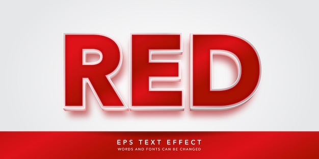 Vector efecto de texto editable 3d rojo