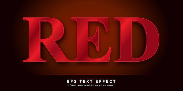 Efecto de texto editable 3d rojo
