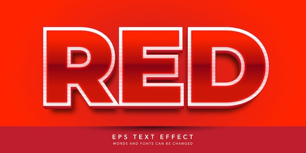 Efecto de texto editable 3d rojo