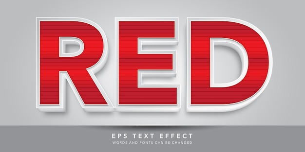 Efecto de texto editable 3d rojo