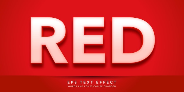 Efecto de texto editable 3d rojo