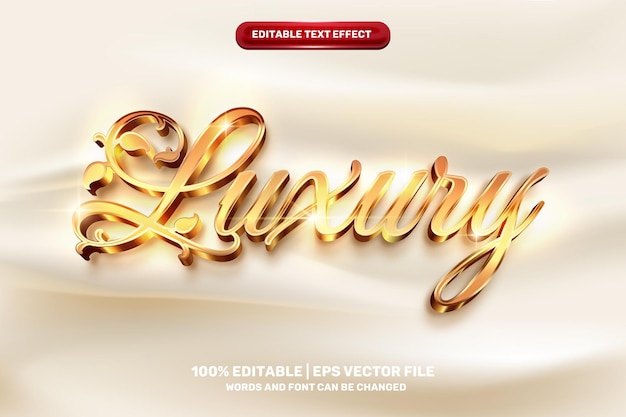 Efecto de texto editable 3d señor de lujo dorado elegante suave