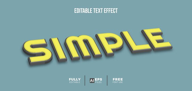 efecto de texto editable 3d simple