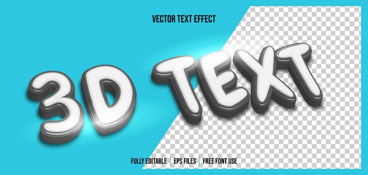 Vector efecto de texto editable 3d simple