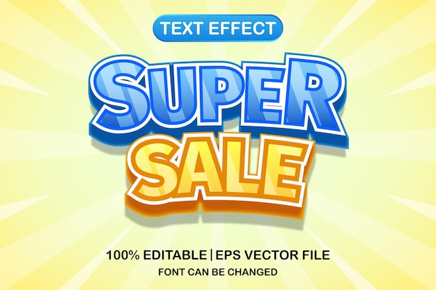 Efecto de texto editable 3d super venta
