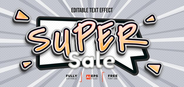 Efecto de texto editable 3d super venta