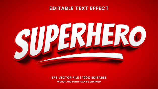 Efecto de texto editable 3d de superhéroe