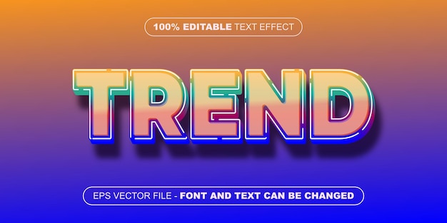 Efecto de texto editable 3d de tendencia