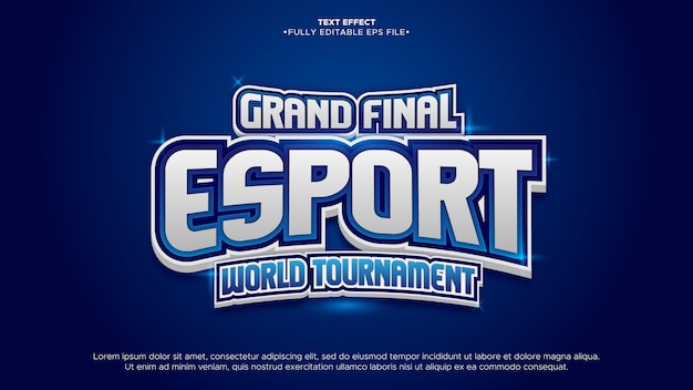 efecto de texto editable 3d del torneo de esport