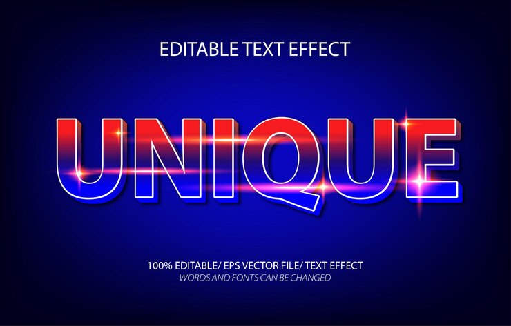 Vector efecto de texto editable en 3d único y estilo de texto editable