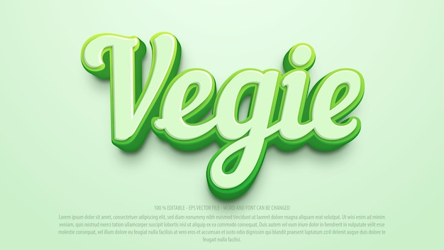 Efecto de texto editable 3d vegetal