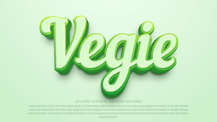 Vector efecto de texto editable 3d vegetal