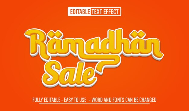 Efecto de texto editable 3d de venta de Ramadán