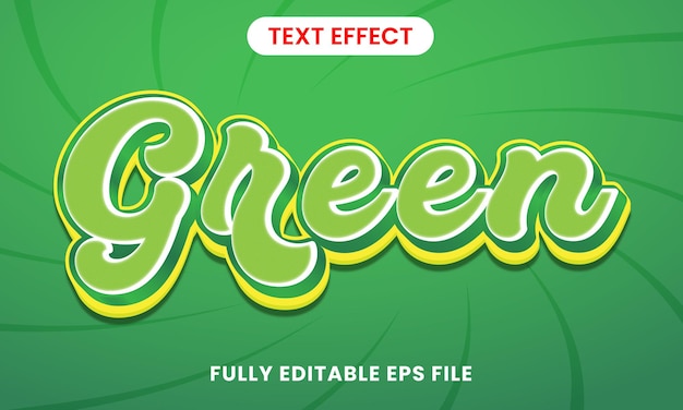 Efecto de texto editable 3d verde