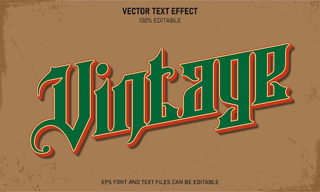 Efecto de texto editable 3d vintage