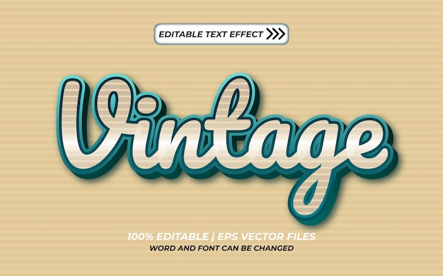 Efecto de texto editable 3d vintage