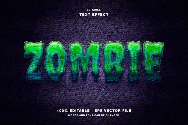 Efecto de texto editable 3d zombie