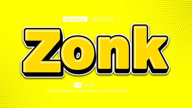 Efecto de texto editable 3d Zonk Estilo vectorial EPS