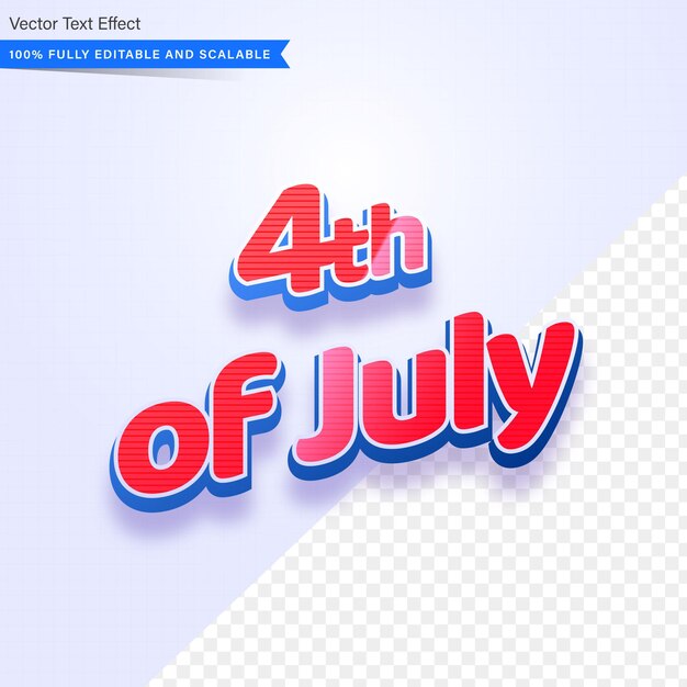 Efecto de texto editable del 4 de julio