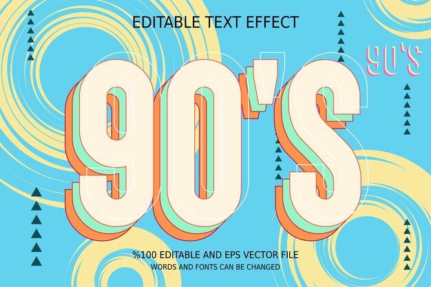 Efecto de texto editable de los 90