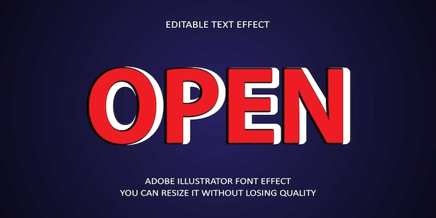 Efecto de texto editable abierto