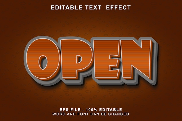 efecto de texto editable abierto