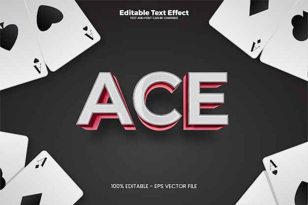 Efecto de texto editable ace en estilo de tendencia moderna