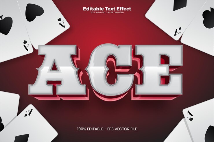 Vector efecto de texto editable ace en estilo de tendencia moderna