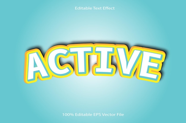Efecto de texto editable activo Relieve 3d Estilo degradado de dibujos animados