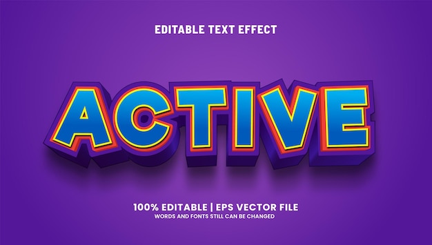 Vector efecto de texto editable activo