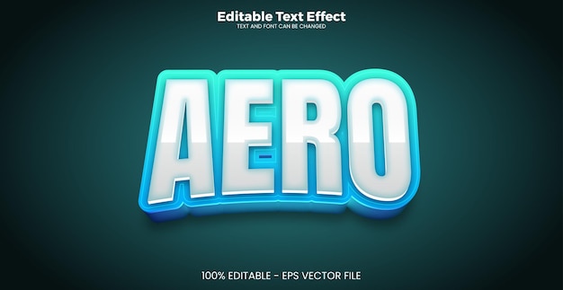 Efecto de texto editable Aero en el estilo de la tendencia moderna