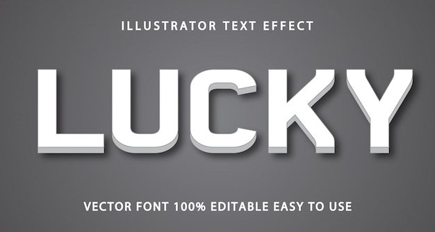 Vector efecto de texto editable afortunado