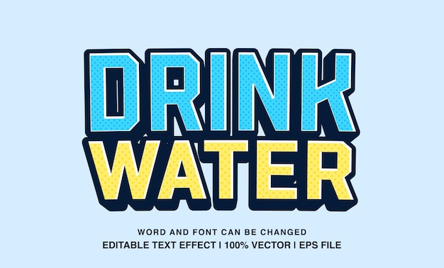 efecto de texto editable agua potable