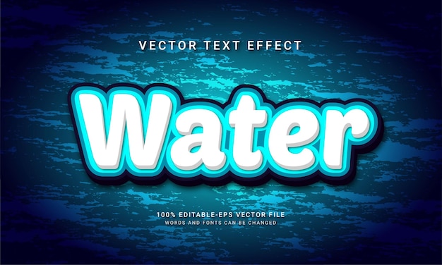 Vector efecto de texto editable de agua con tema fresco natural