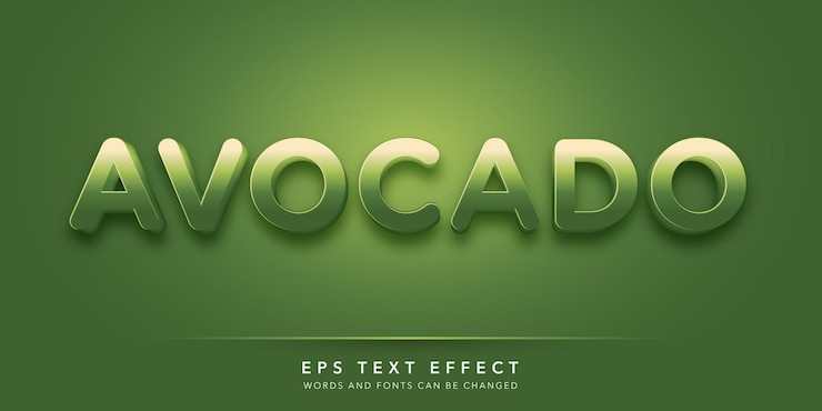 Vector efecto de texto editable de aguacate