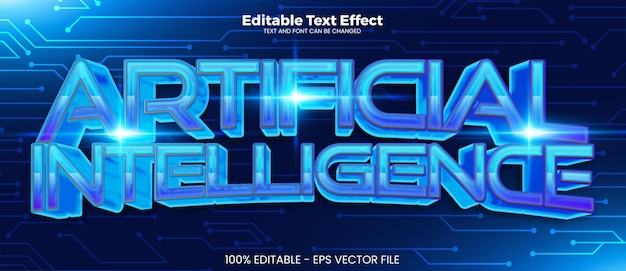 Efecto de texto editable ai de inteligencia artificial en estilo de tendencia moderna