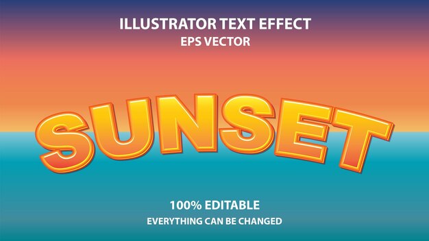 Efecto de texto editable al atardecer