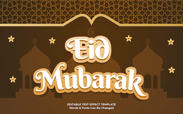 Efecto de texto editable al estilo de Eid mubarak