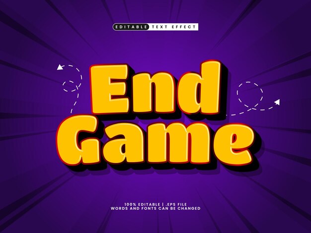 Efecto de texto editable al final del juego en estilo de juego
