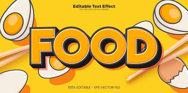 Efecto de texto editable de alimentos en estilo de tendencia moderna