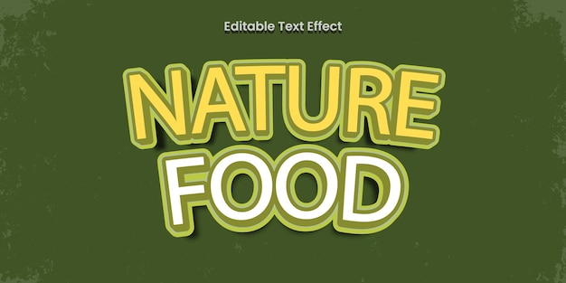 Efecto de texto editable para alimentos de la naturaleza